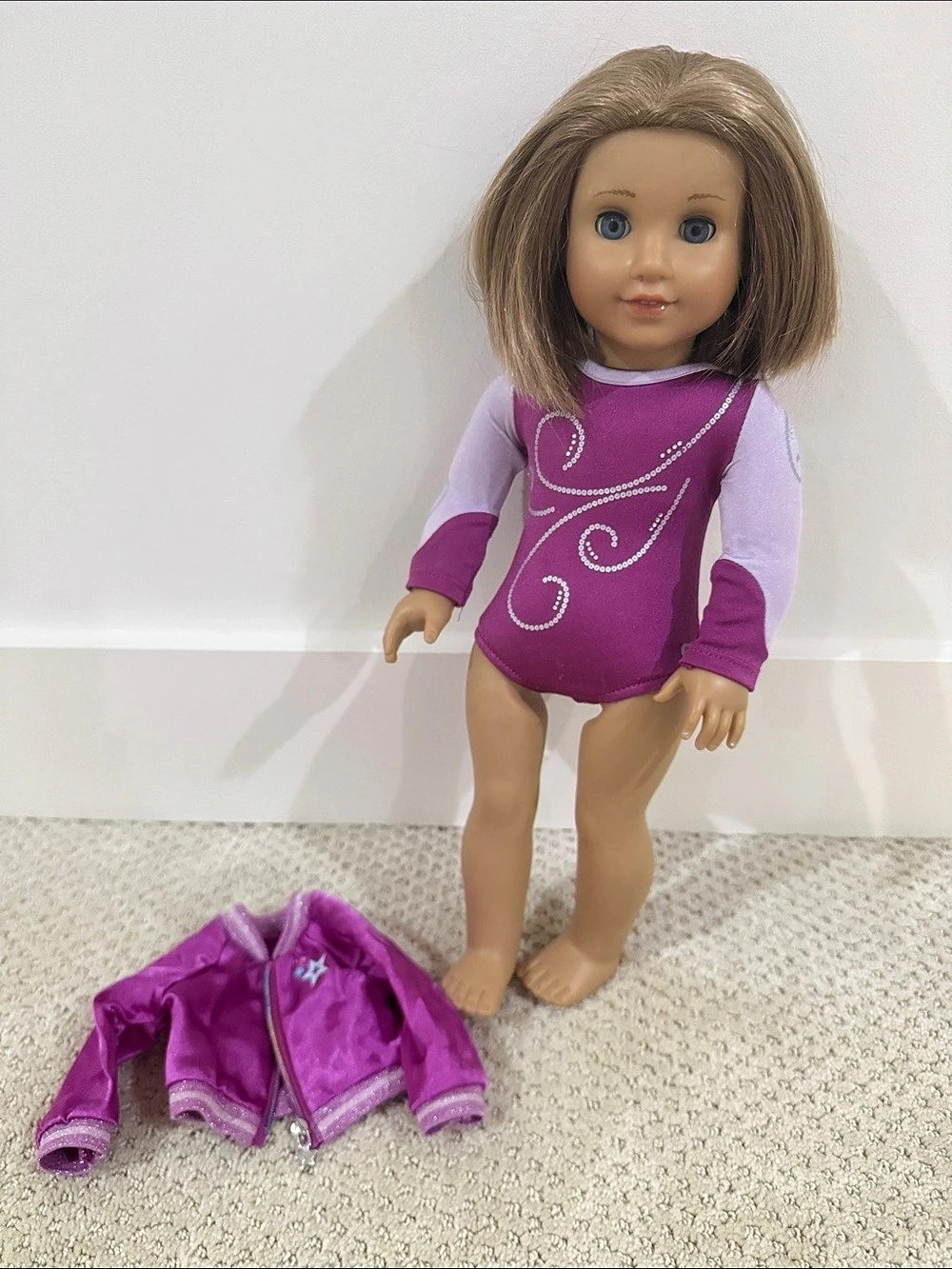 American Girl Doll with gymnastic outfit with Jacket